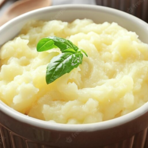 Yukon potatoes in ramekin.