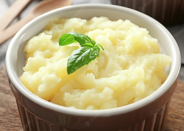 Yukon potatoes in ramekin.